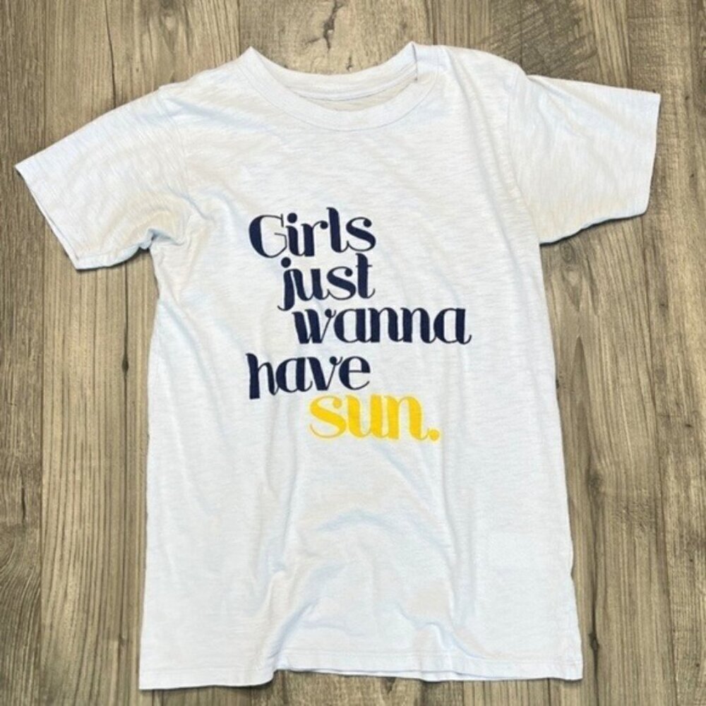 J. Crew "Girls Just Wanna Have Sun" Graphic Cotton T-Shirt Size XXS - Picture 2 of 9